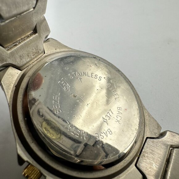 Helbros Watch Men Silver Gold Two Tone 38MM Round Dial New Battery 8.25 Inch - Picture 4 of 11